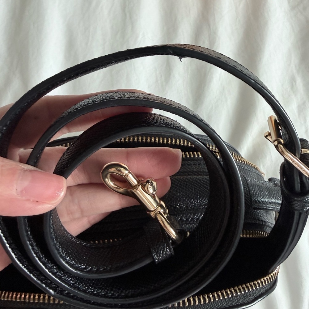 Coach Black Pebbled Leather Dome Crossbody with Gold Hardware - Picture 10 of 10